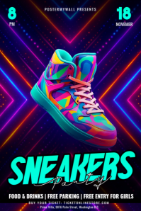 Sneakers Party Poster Template Plakat