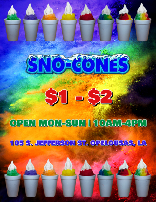 SNO CONES SNOW BALL STAND FLYER TEMPLETE Template PosterMyWall