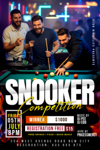 สีดำ Snooker Competition Poster Template