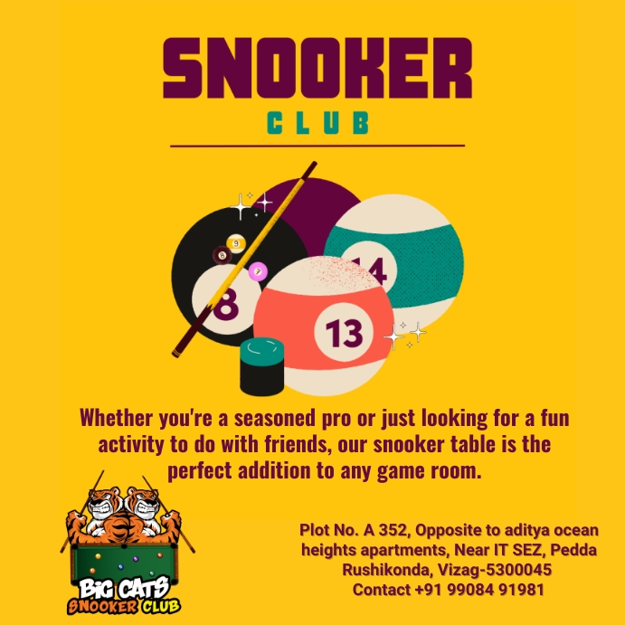 Copy of Snooker | PosterMyWall