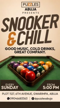 Brown Snooker Event Promotion История на Instagram Template