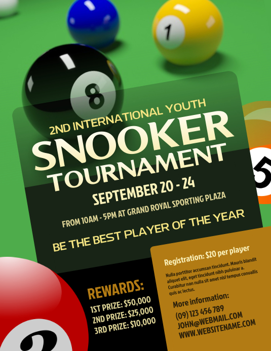 Snooker Tournament Flyer Template PosterMyWall snooker-tournament-flyer-template-postermywall