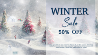 Snow background Pastel Winter Sale Card  Digital Display (16:9) template