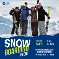 Snow Boarding Ski Event Banner Instagram Post template