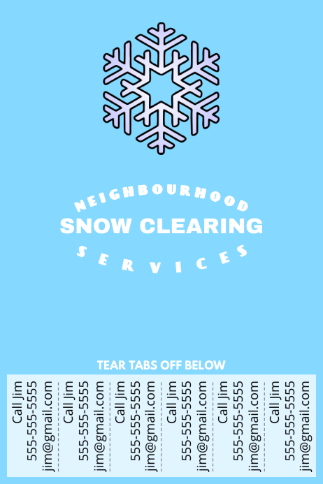 snow clearing with tear off tabs template postermywall