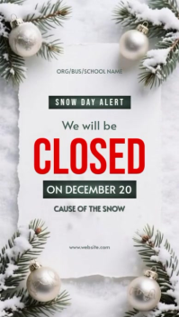 Snow day alert announcement История на Instagram template