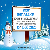 Snow day alert flyer template