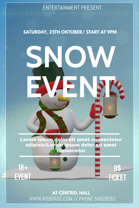 Snow Event Flyer Template Snow Event Flyer Template
