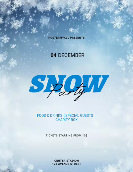 Snow Making Flyer Plantilla de Snow Event flyer template | PosterMyWall