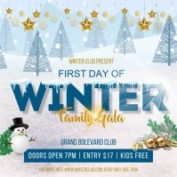 Snow First Day of Winter invitation template