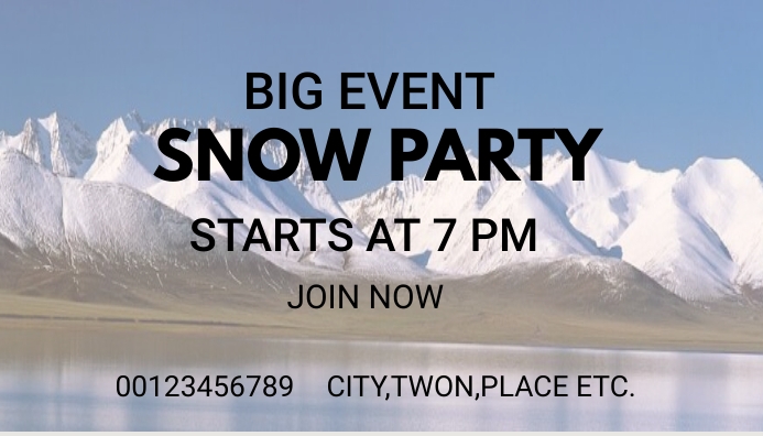 SNOW PARTY HEADER Template | PosterMyWall