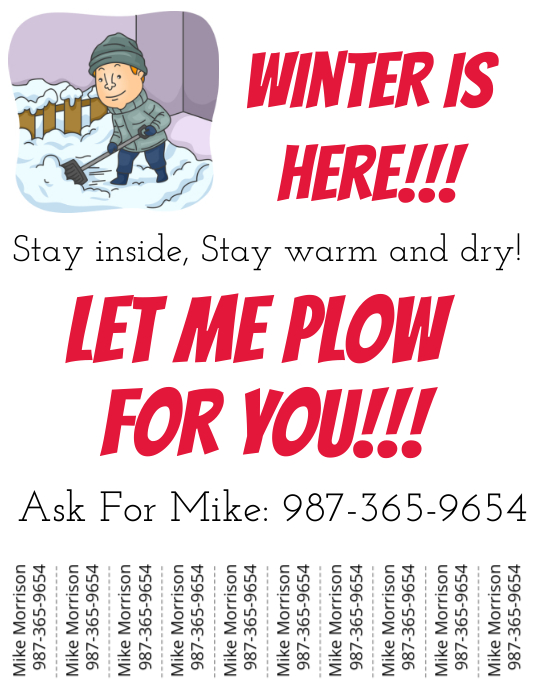Snow Plowing Template PosterMyWall