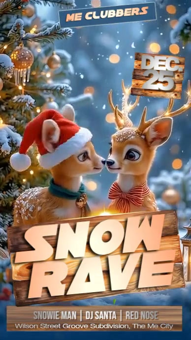 Snow Rave Christmas Party Template | PosterMyWall