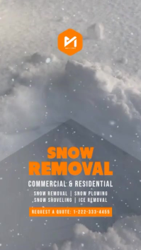Modern Orange Snow Removal Commercial Residential Video Instagram Story template
