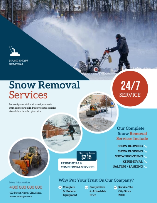 Snow Removal Flyer Template PosterMyWall