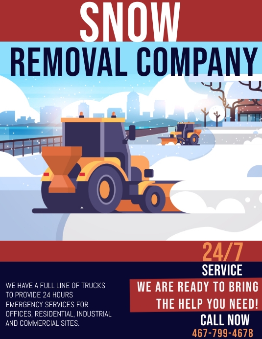 snow removal flyer Pamflet (Letter AS) template