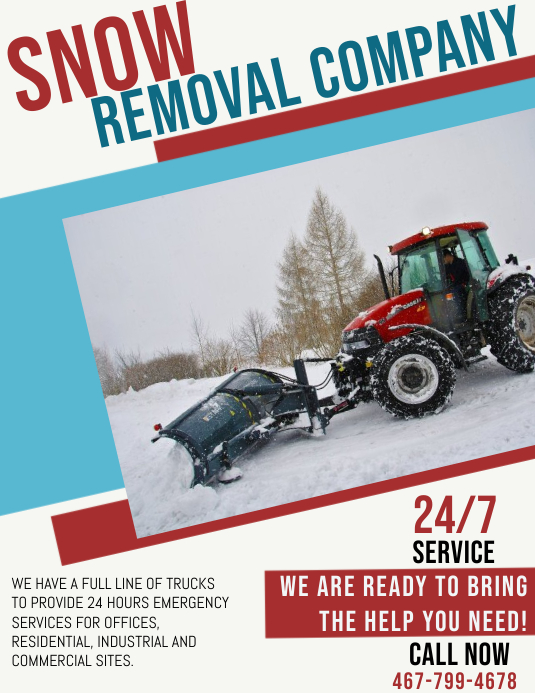 snow removal flyer Pamflet (VSA Brief) template