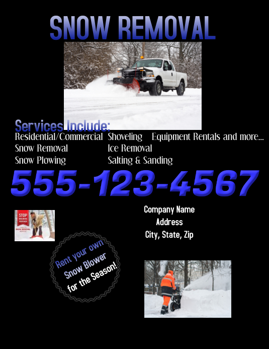 Snow Removal Flyer Template PosterMyWall