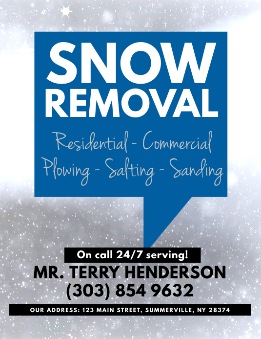 Snow Removal Flyer Template PosterMyWall