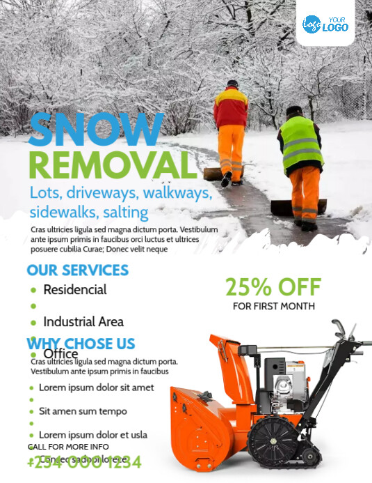 Snow Removal Service Flyer Template Pamflet (Letter AS)