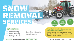 Snow Removal Services Twitter Post Design template