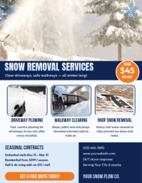 White Snow Removal Services Pamflet Template