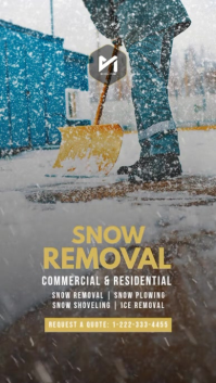Modern and Minimal (Minimalist) Snow Removal Service Instagram Story Video Flyer Instagram-verhaal template