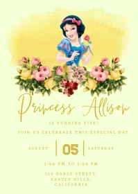 Snow White Birthday A6 template