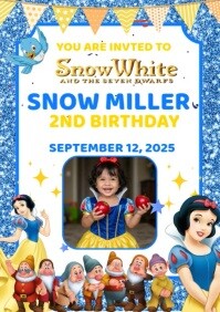 Snow White Birthday Invitation A4 template