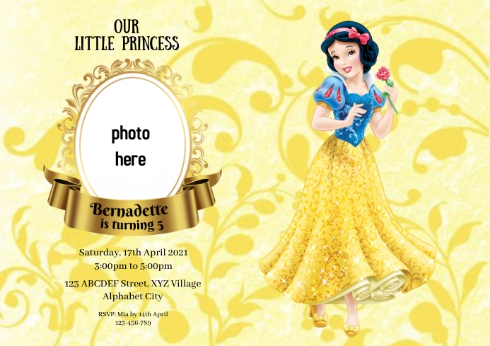 Snow White Birthday Invitation Template | PosterMyWall