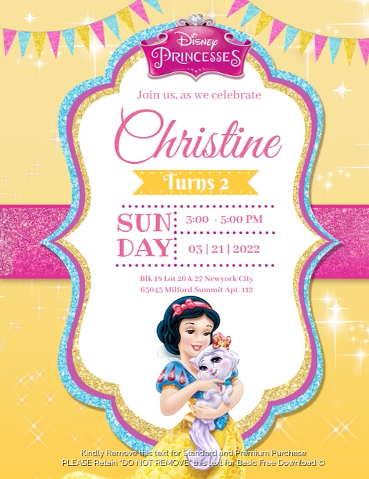 Snow white Flyer (Letter pang-US) template