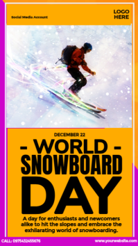 Snowboard Day Instagram Story template