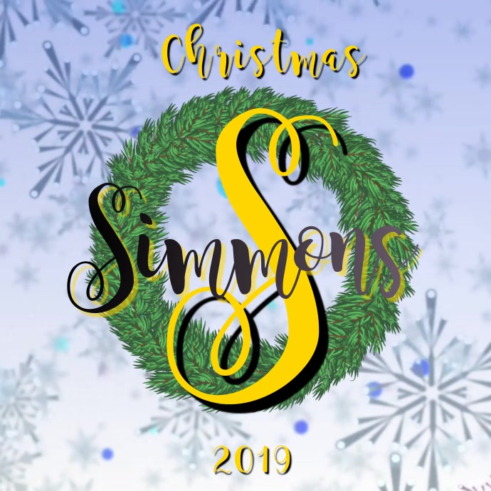 Snowflake Monogram Christmas Wreath Instagram template