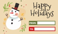 Snowman Christmas Card Template Tag