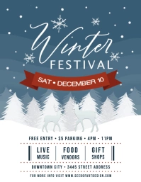 Snowy Blue Winter Festival Event Flyer Pamflet (VSA Brief) template