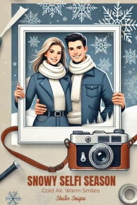 Snowy selfie Season Pinterest Template