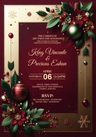 Snowy Wedding Invitation A4 template