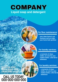 Soap cleaning flyer A4 template