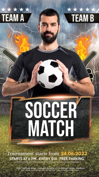 soccer, soccer match, soccer tournament Digital Display (9:16) template