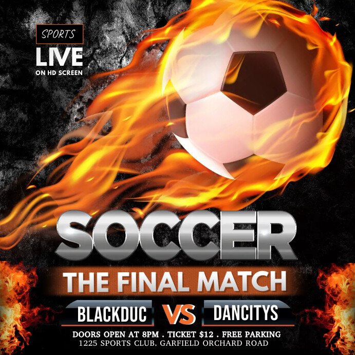 soccer, soccer match, soccer tournament Square (1:1) template