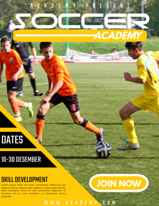 Soccer Academy Template | PosterMyWall