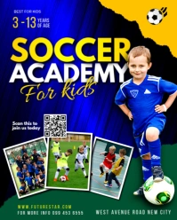 Soccer academy pro kids football training center youth development advertisement flyer template Instagram Portrait