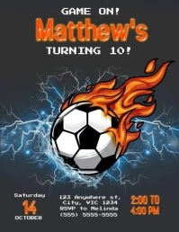 Soccer birthday invitation Flyer (US Letter) template