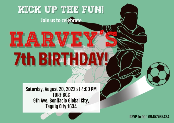 Soccer Birthday Party Postcard template