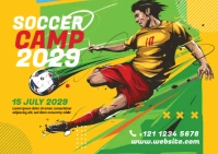 Soccer Camp Ad Postcard template