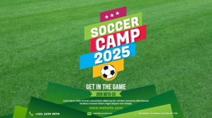 Żółty Soccer Camp Twitter Post Template