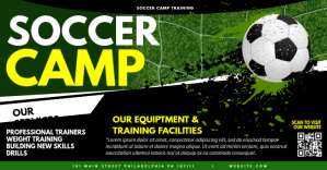 Green Soccer Camp Facebook Shared Image template