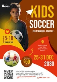 soccer camp flyer A4 template