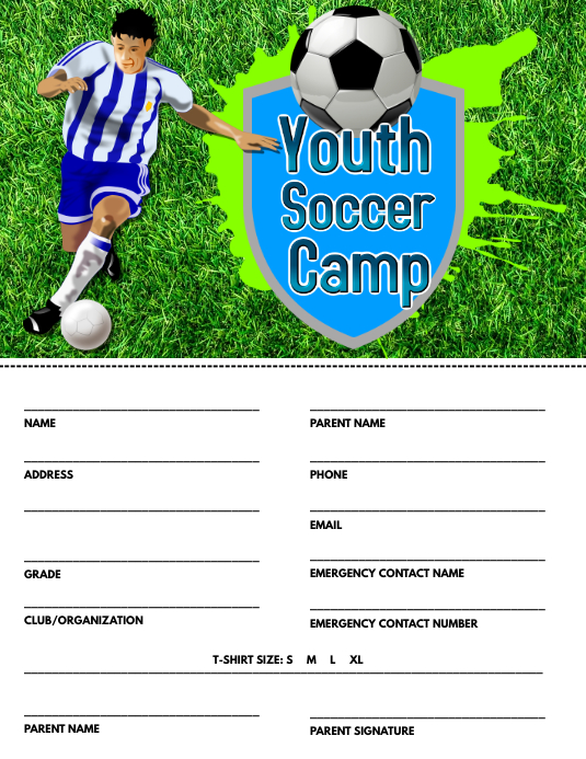 Soccer Camp Registration Flyer Template Postermywall