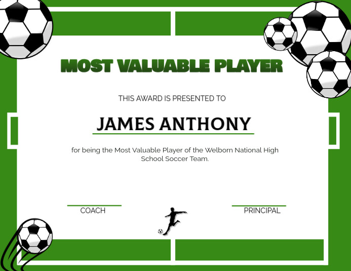 soccer-certificate-templates-postermywall for Free Soccer Award Certificates Printable Soccer certificate templates | PosterMyWall for Free Soccer Award Certificates Printable